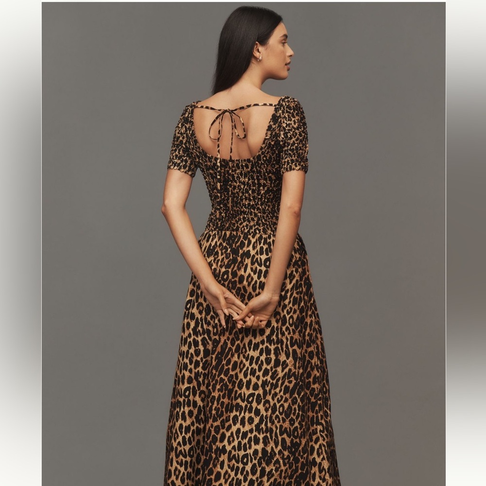 Damson Madder Leopard Print Midi Dress - Picture 2 of 4